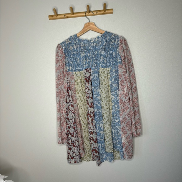 Free People Merrie Mixed Print Tunic In Lilac Size small - Picture 2 of 10